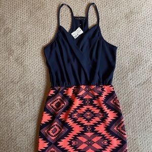 Navy & pink mini dress- brand new, with tags